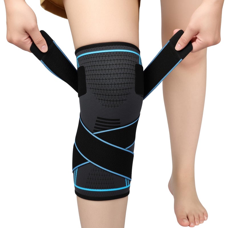 HOTUT Adjustable Knee Compression Sleeve,Knee Support Brace for Men and Women,Knee Sleeves for Sports Knee Support for Running,Squats,Sports